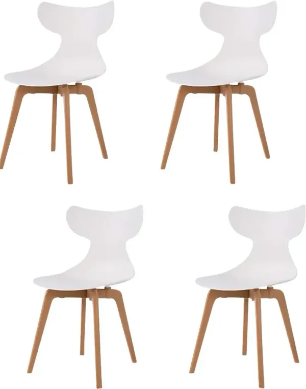 Lagoon Whale White Dining Chair, Set of 4