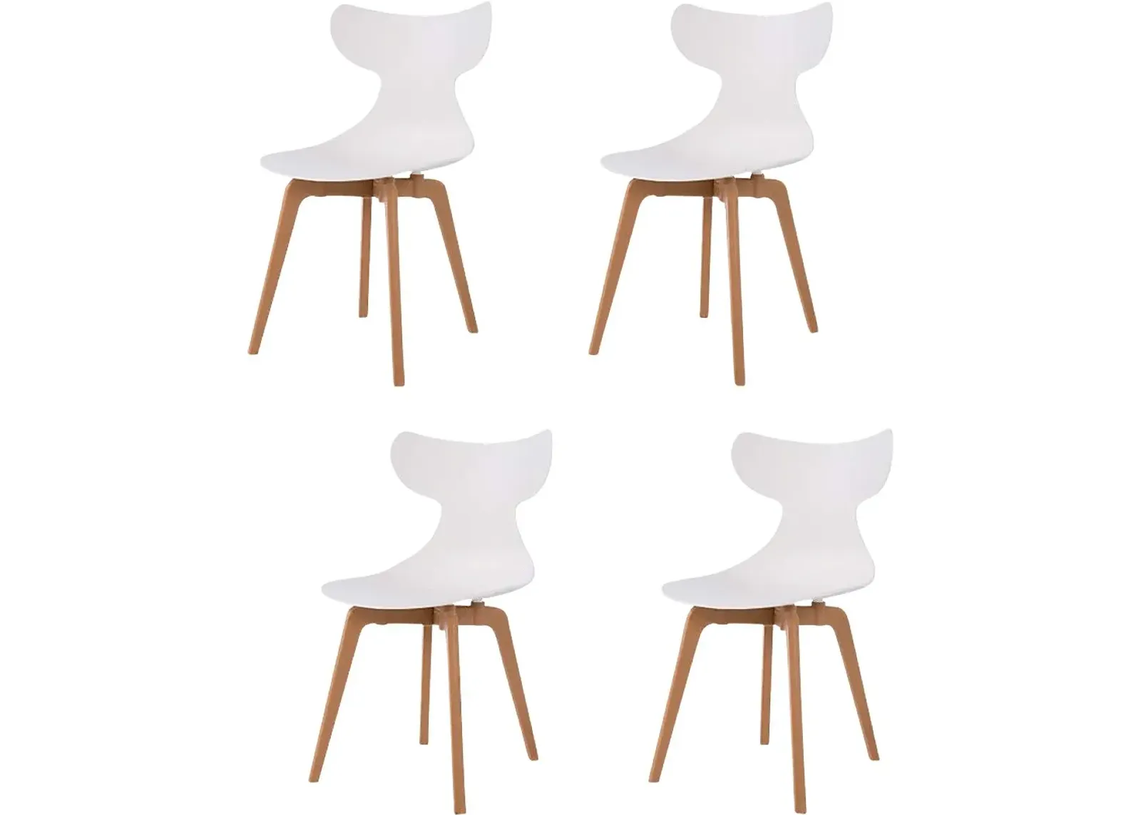 Lagoon Whale White Dining Chair, Set of 4