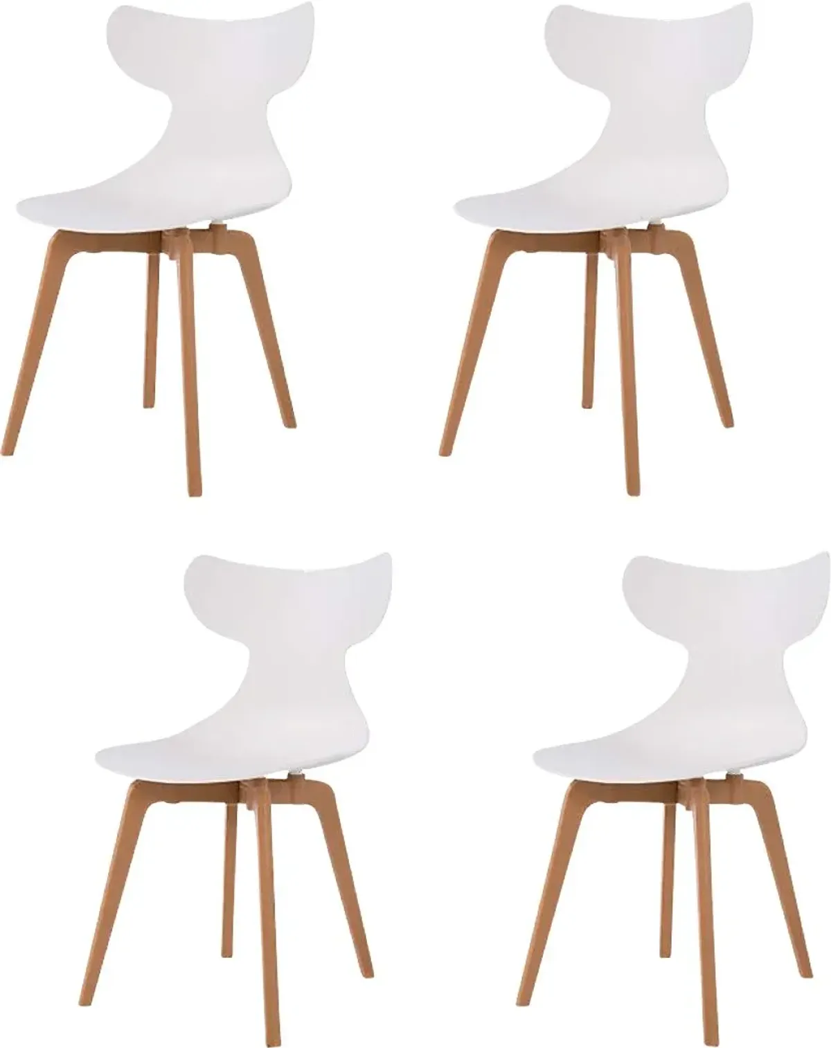 Lagoon Whale White Dining Chair, Set of 4