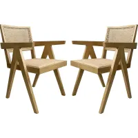 Lidflower Natural Dining Chair, Set of 2