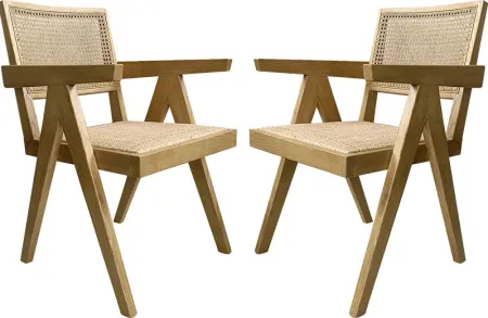 Lidflower Natural Dining Chair, Set of 2