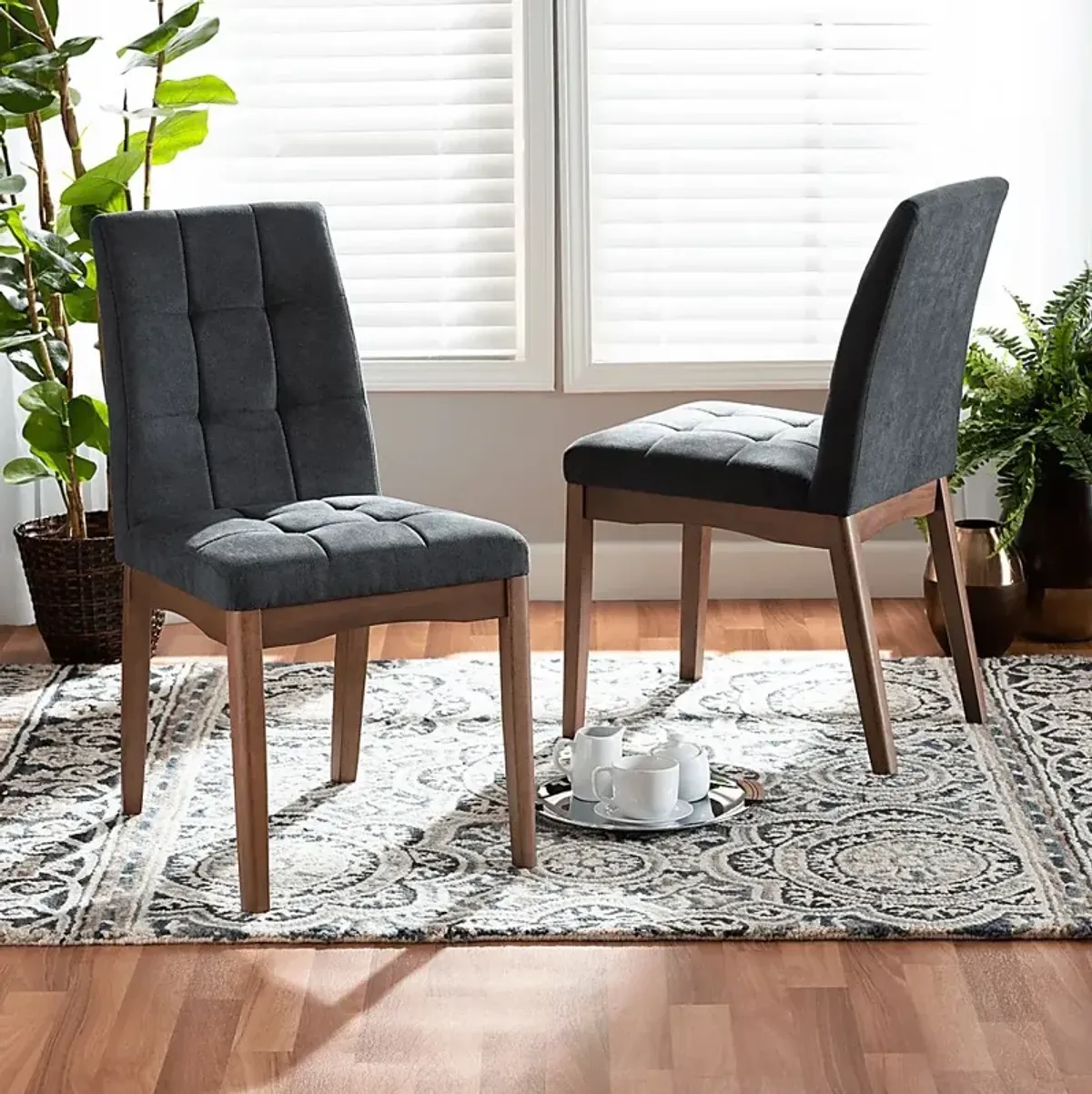 Gelston Dark Gray Side Chair, Set of 2