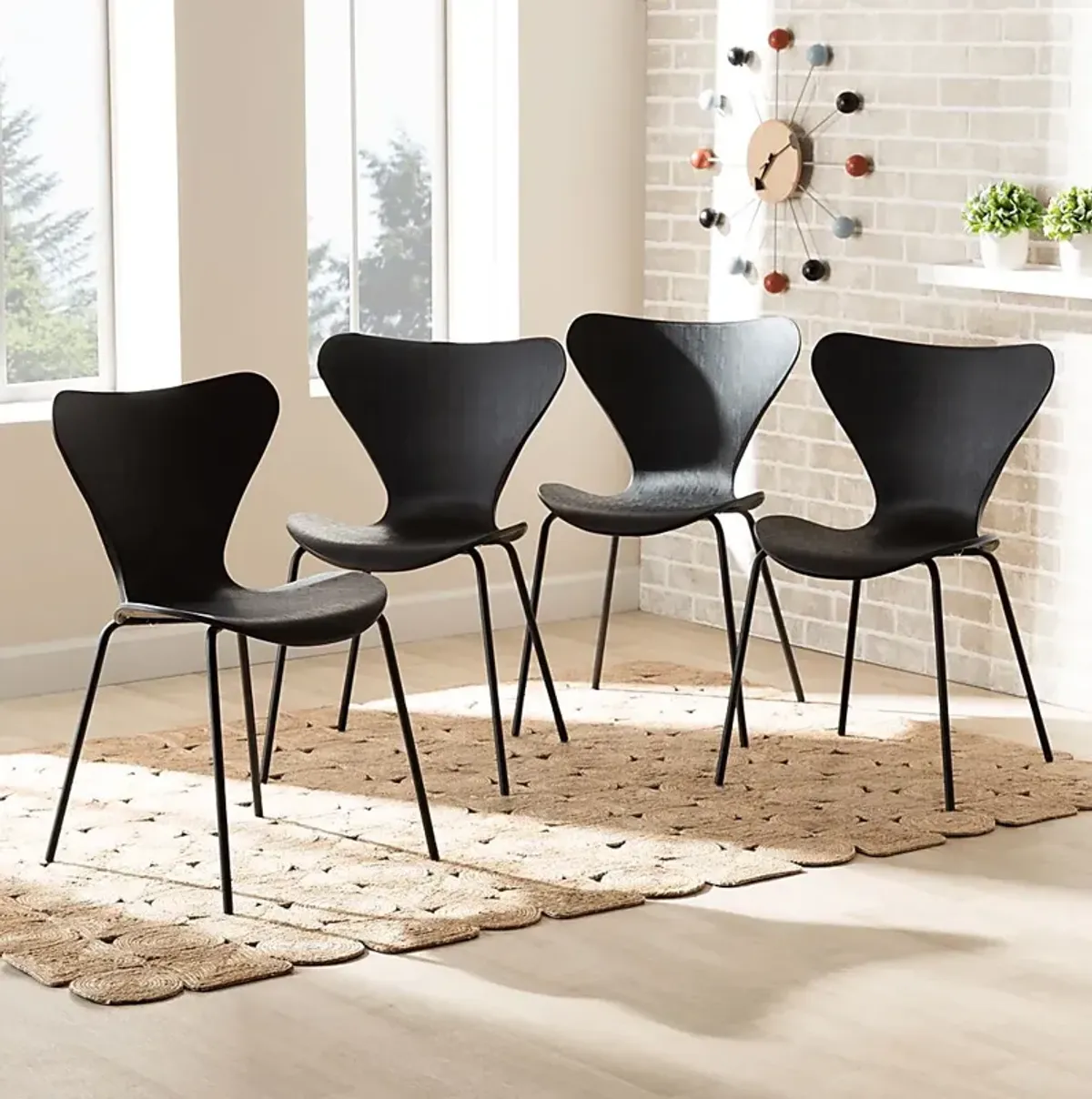 Thistlewood Black Side Chair, Set of 4