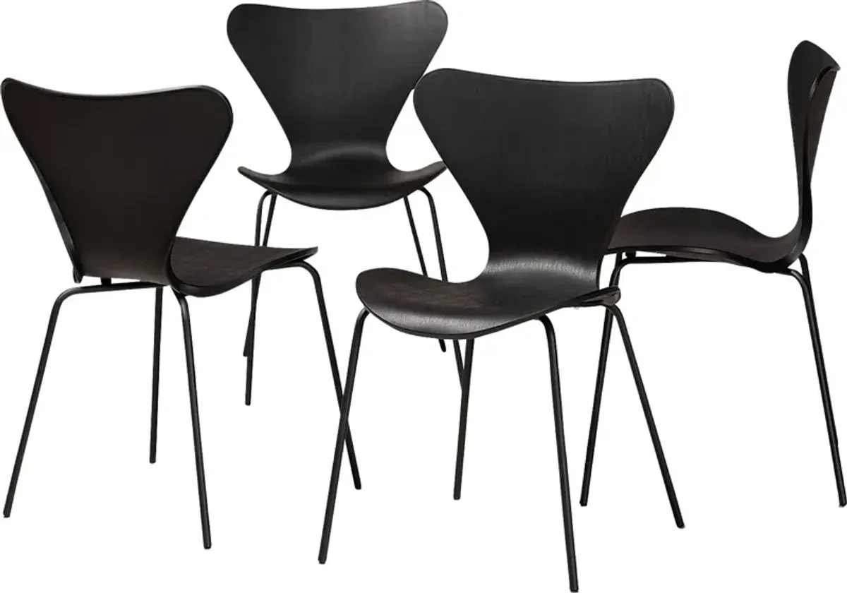 Thistlewood Black Side Chair, Set of 4