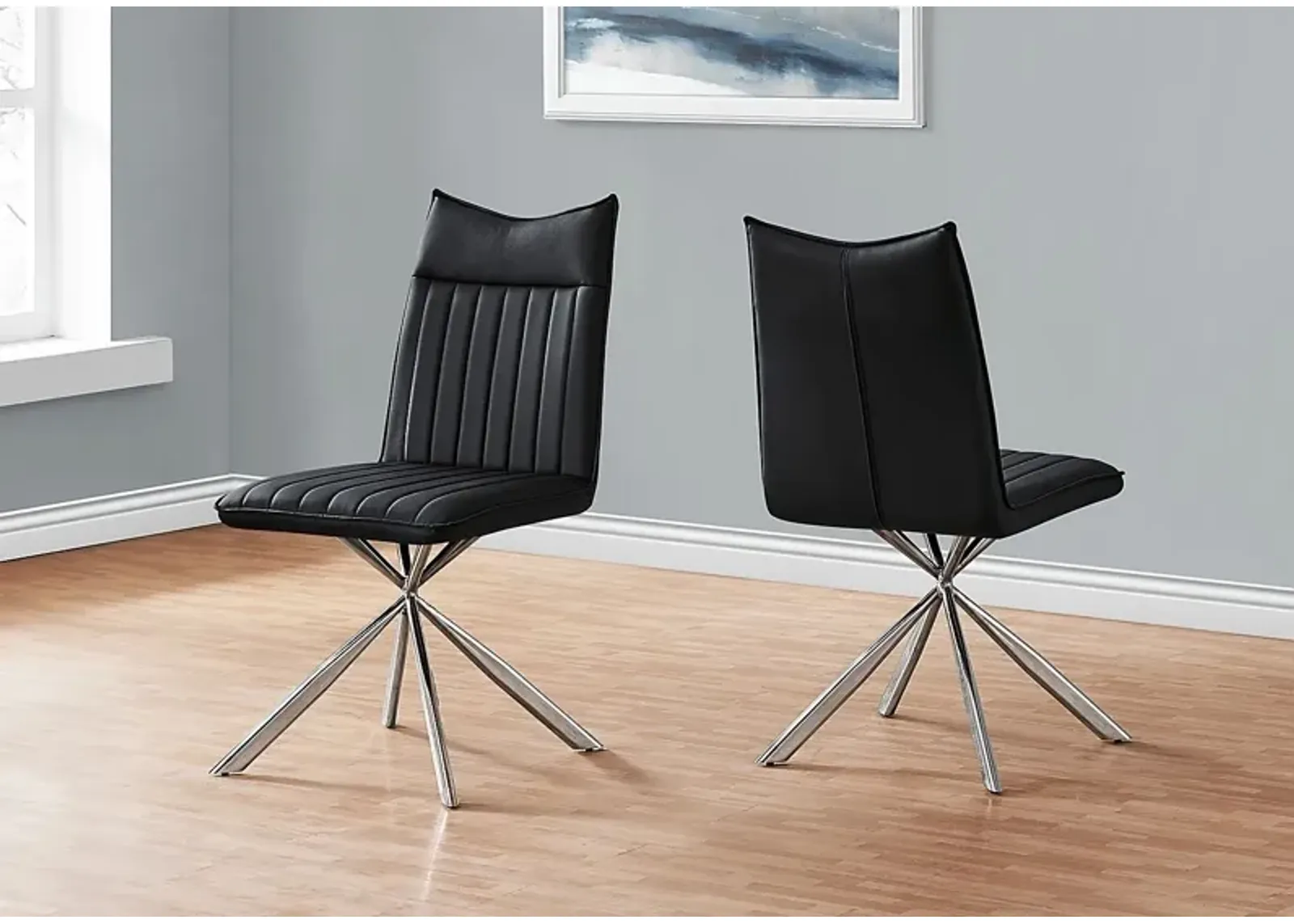 Appaloosa Black Chrome Side Chair, Set of 2