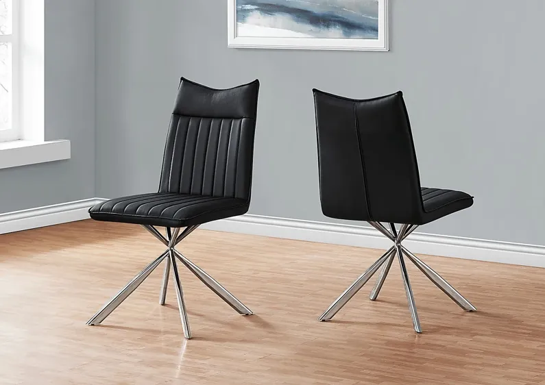 Appaloosa Black Chrome Side Chair, Set of 2