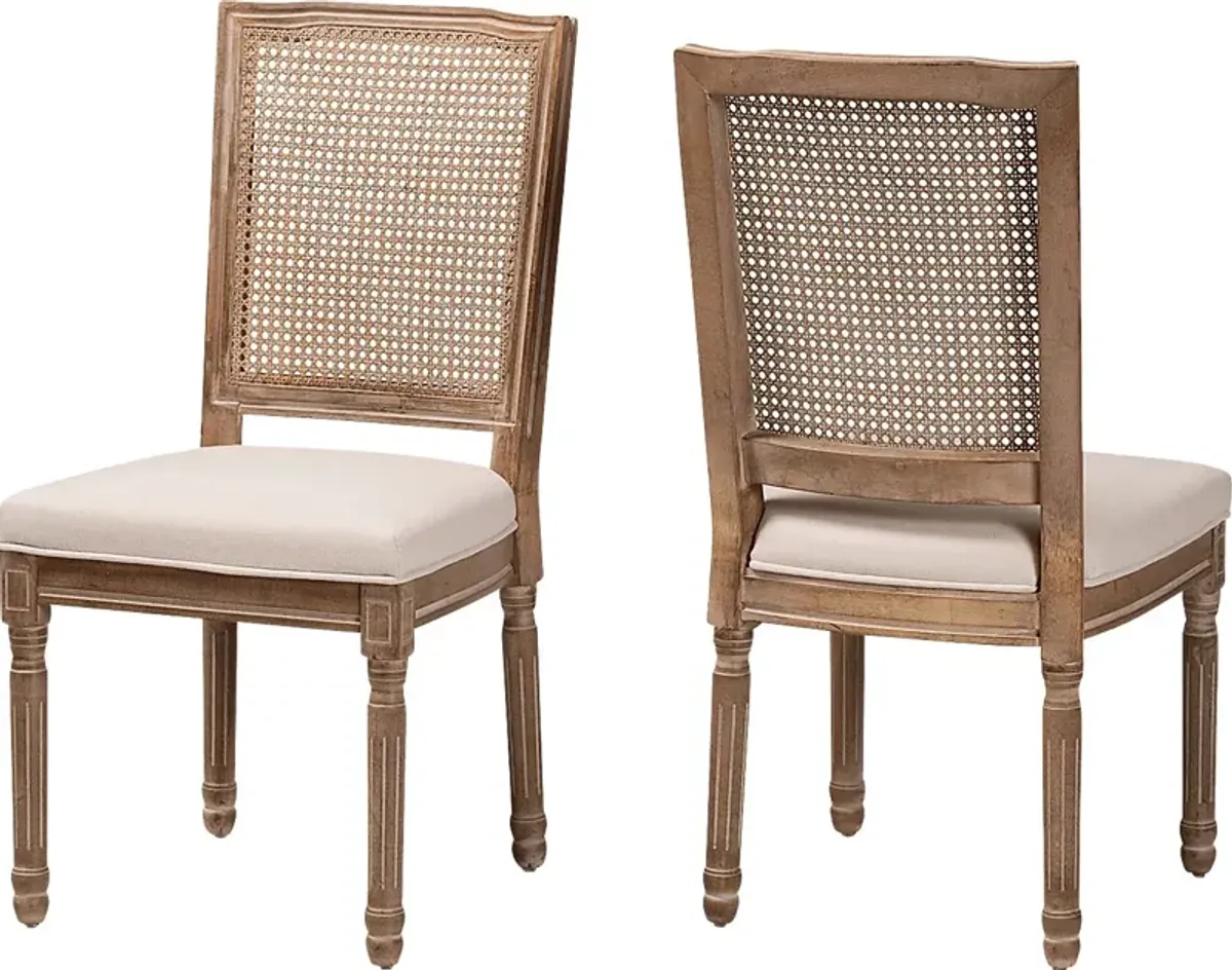 Loranne II Beige Dining Chair, Set of 2