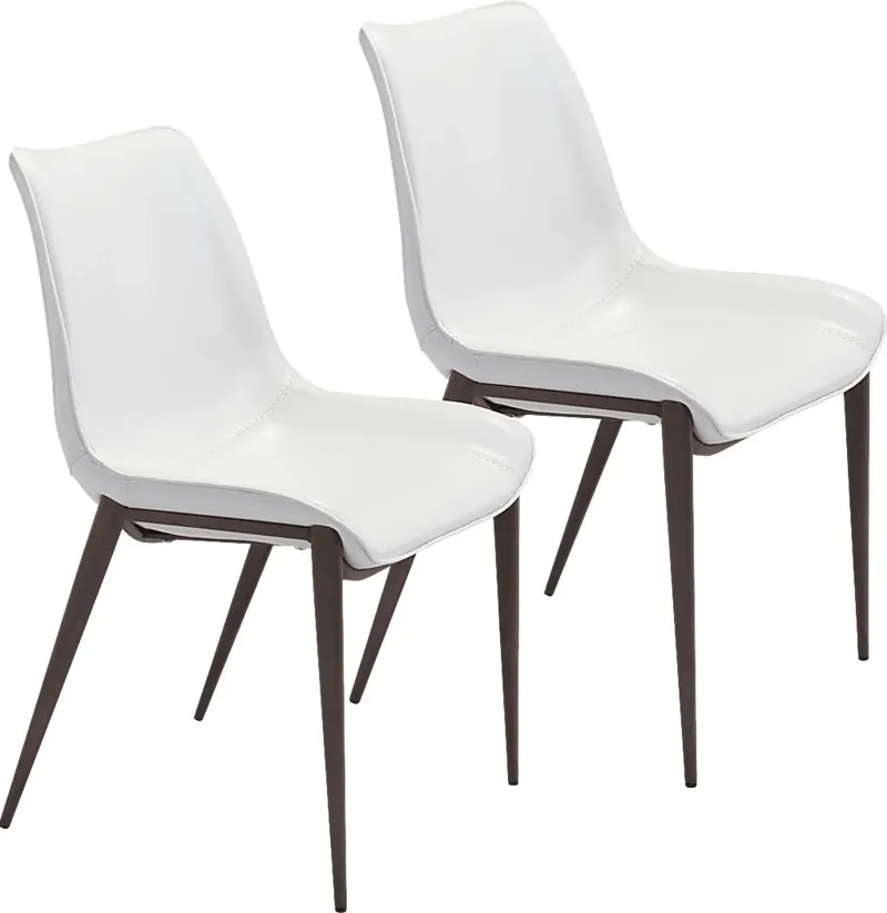 Wavell White Walnut Side Chair, Set of 2