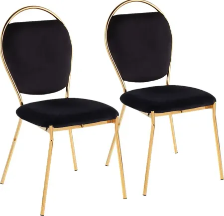 Trafalger Black Side Chair, Set of 2