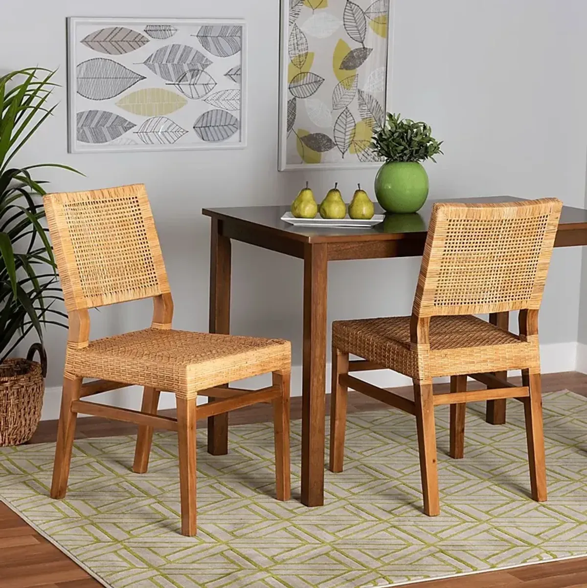 Elesya Brown Side Chair, Set of 2