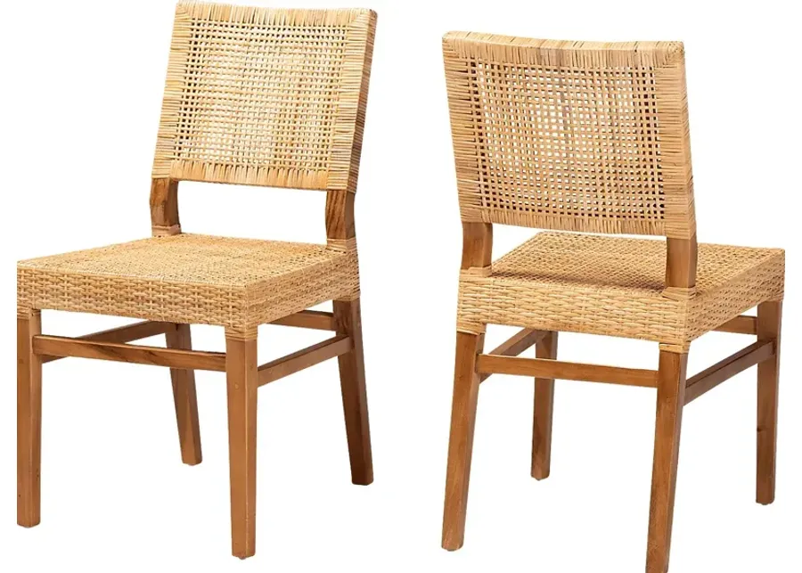 Elesya Brown Side Chair Set of 2