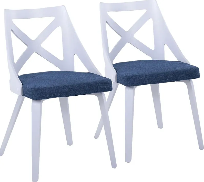 Lauber I Blue Side Chair Set of 2