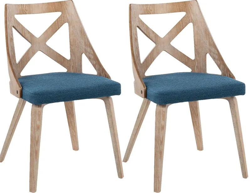 Lauber II Blue Side Chair Set of 2