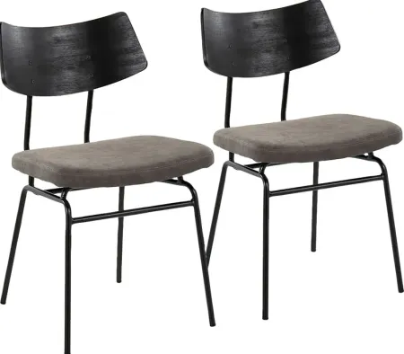 Mandigo Dark Gray Side Chair Set of 2