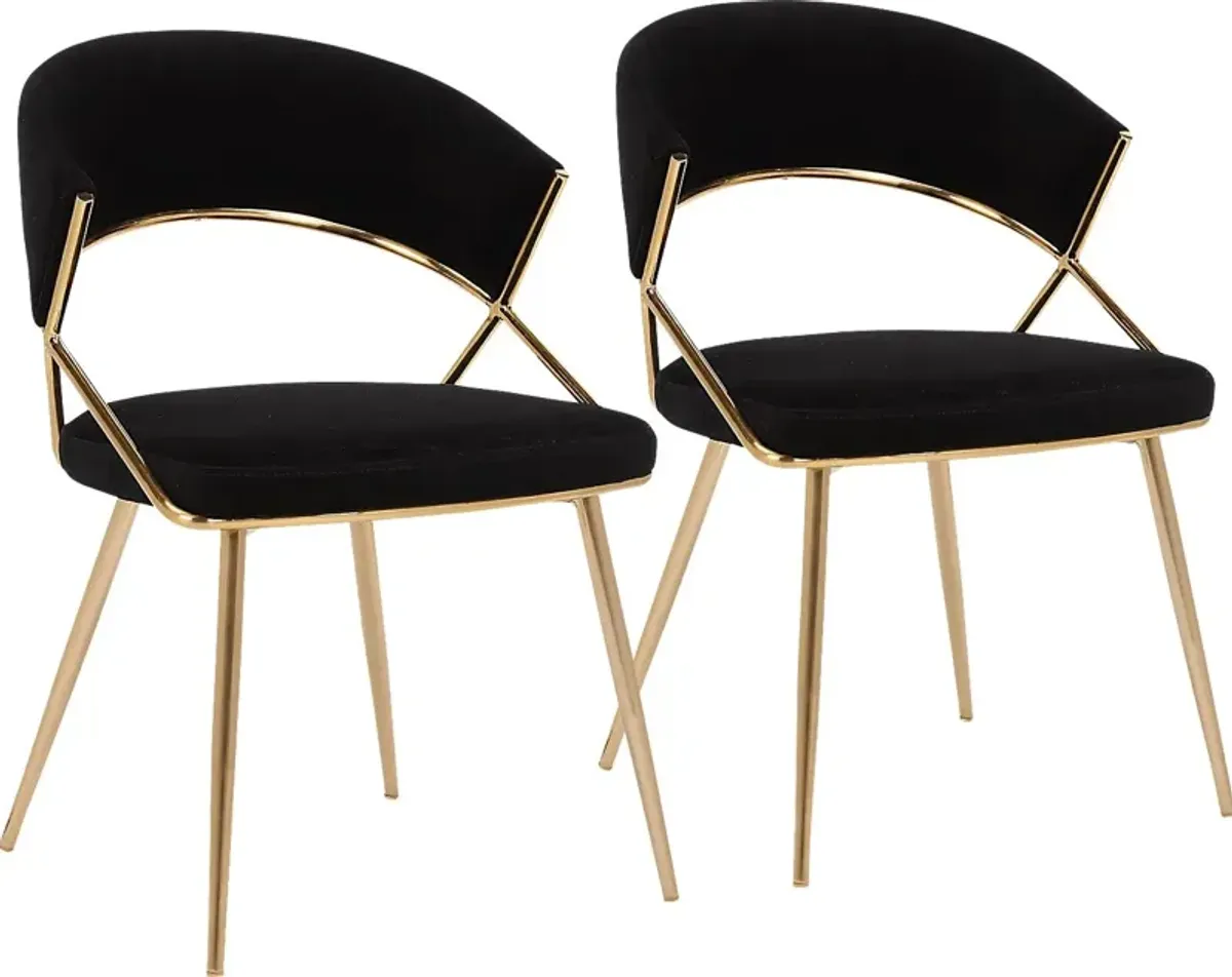 Reverrend Black Side Chair, Set of 2