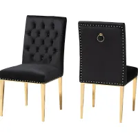 Champeau Black Side Chair, Set of 2