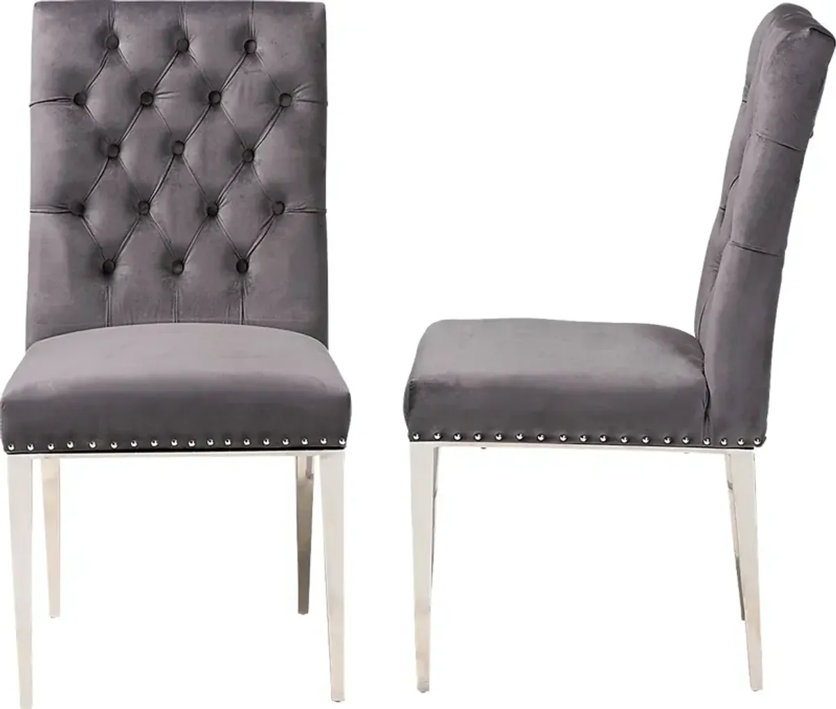 Champeau Gray Side Chair, Set of 2