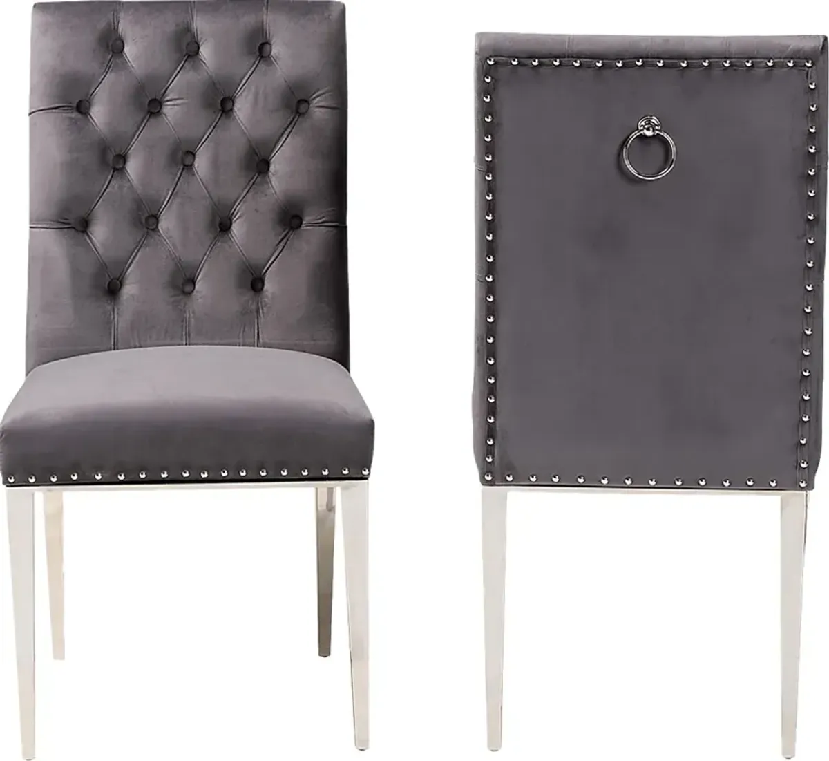 Champeau Gray Side Chair, Set of 2