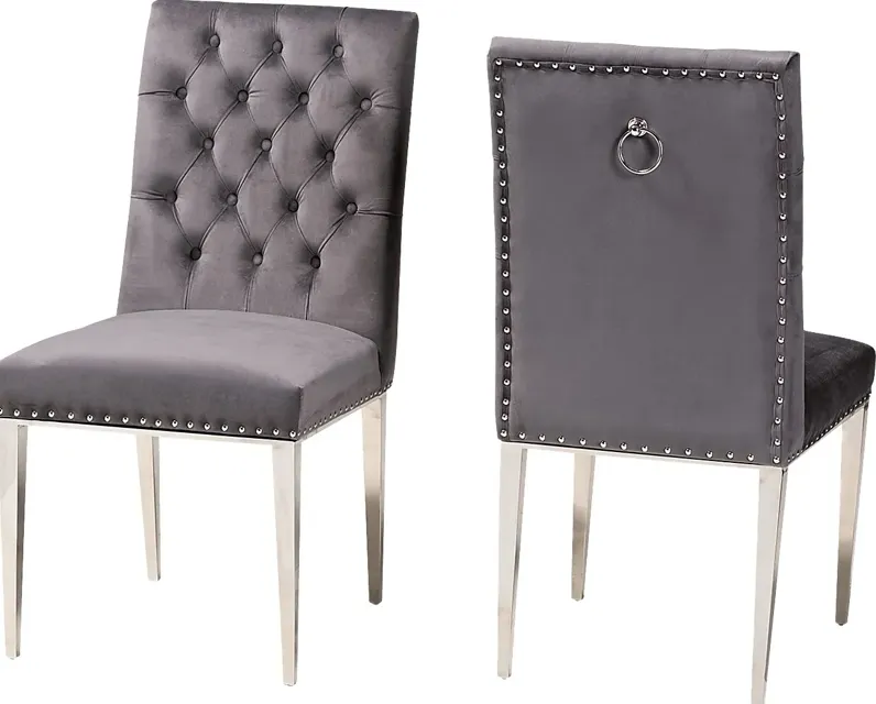 Champeau Gray Side Chair, Set of 2