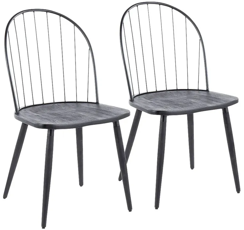 Hollyridge Black Side Chair, Set of 2