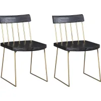 Sanclaire Black Dining Chair, Set of 2
