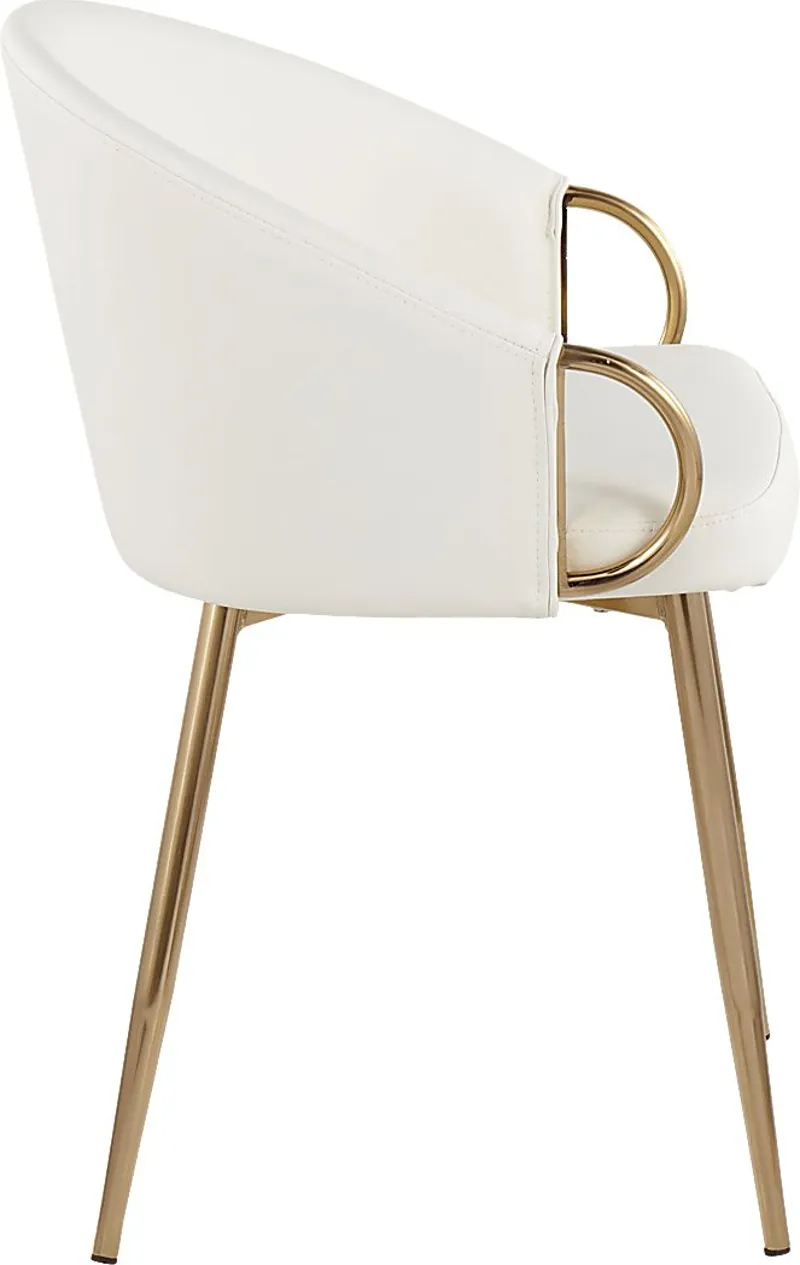 Cherylyn White Gold Side Chair