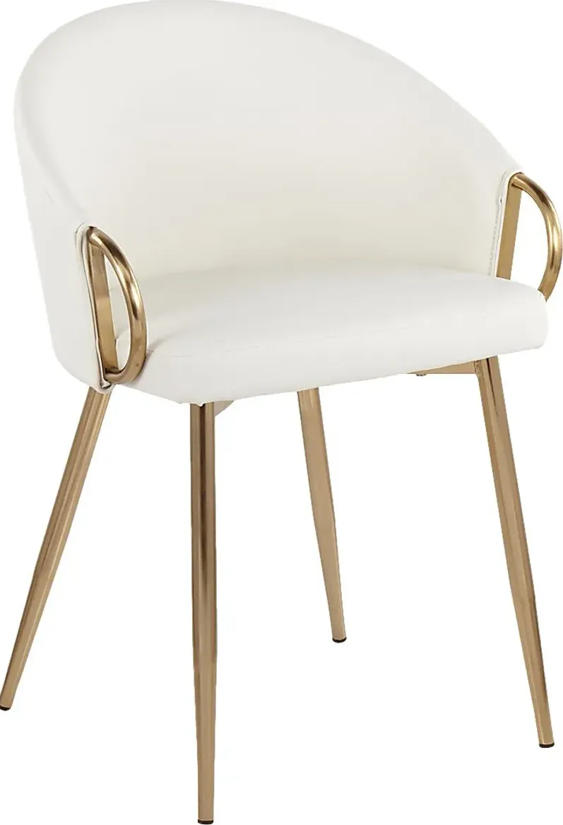 Cherylyn White Gold Side Chair