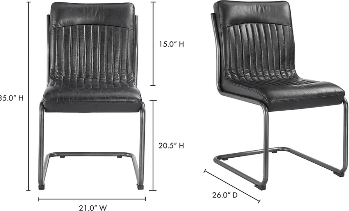 Medill Black Side Chair, Set of 2