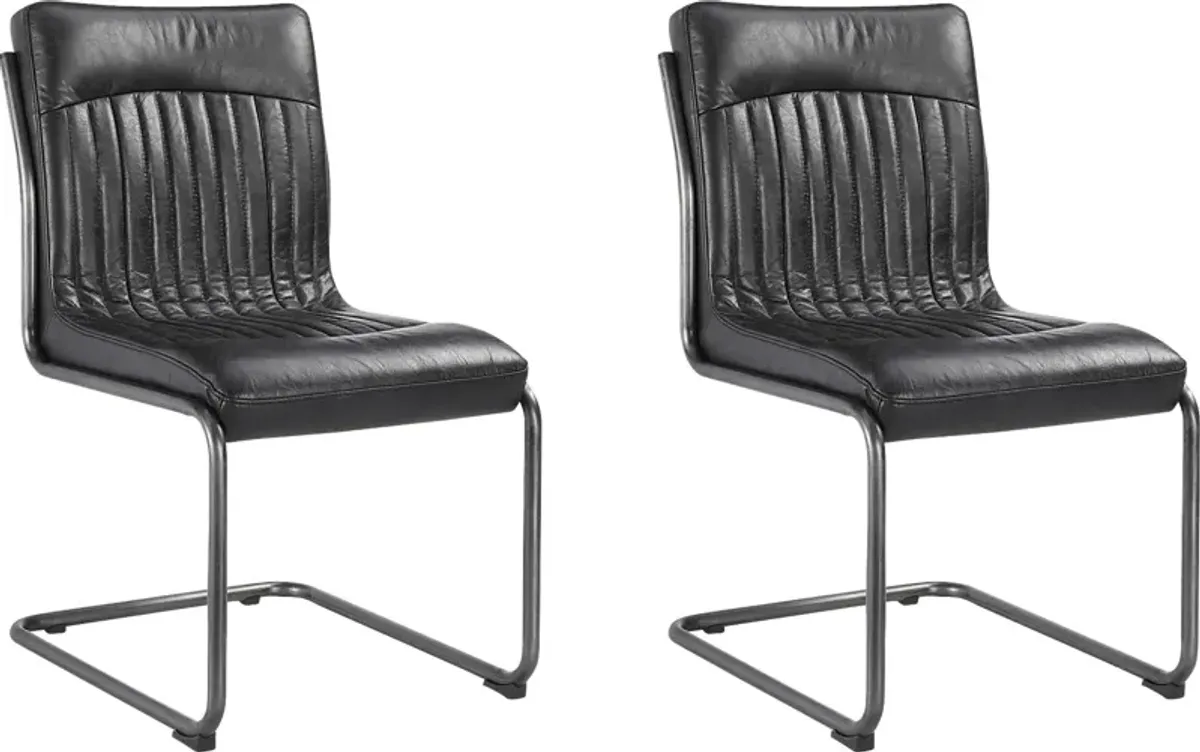 Medill Black Side Chair, Set of 2