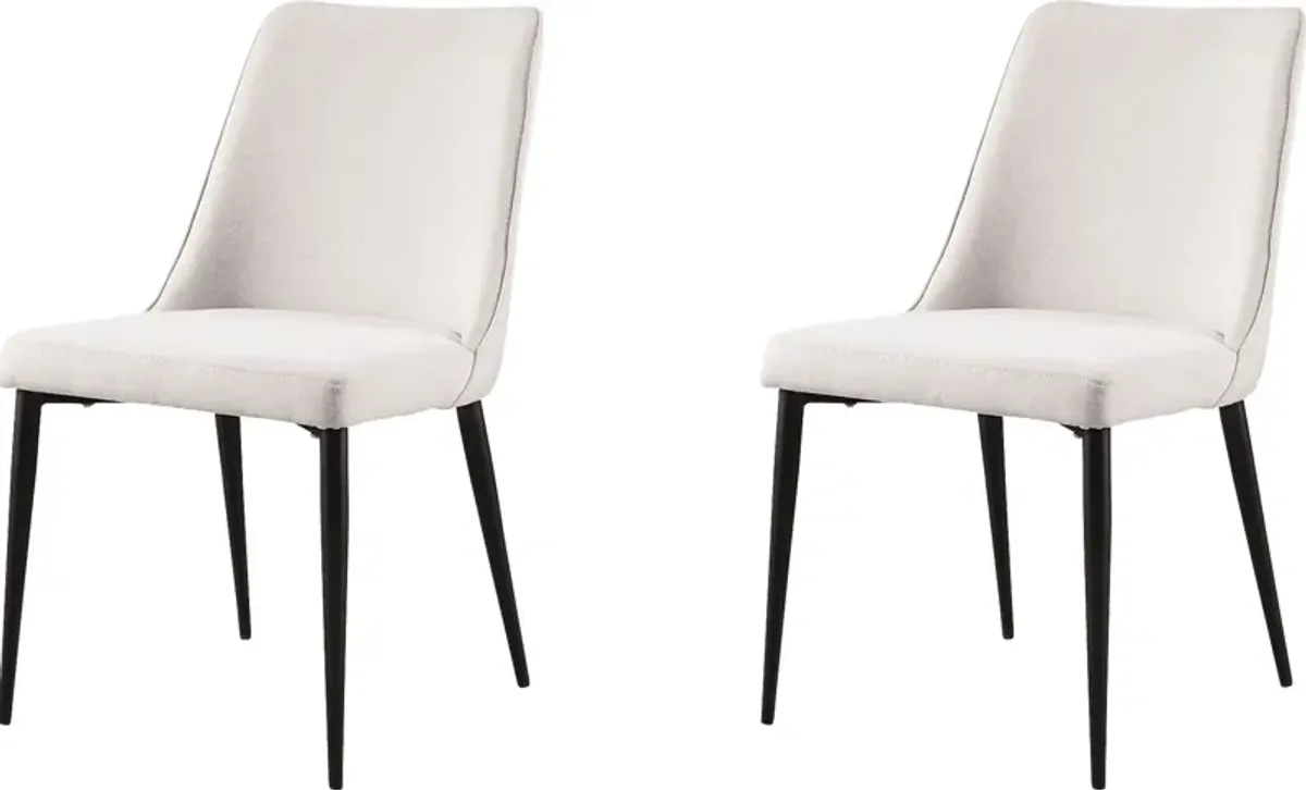 Khett White Side Chair, Set of 2