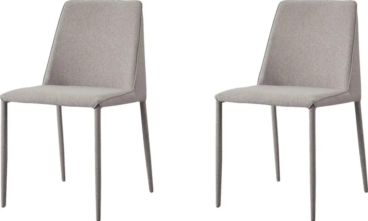 Clayx I Light Gray Side Chair, Set of 2