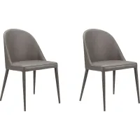 Acfold II Gray Side Chair, Set of 2