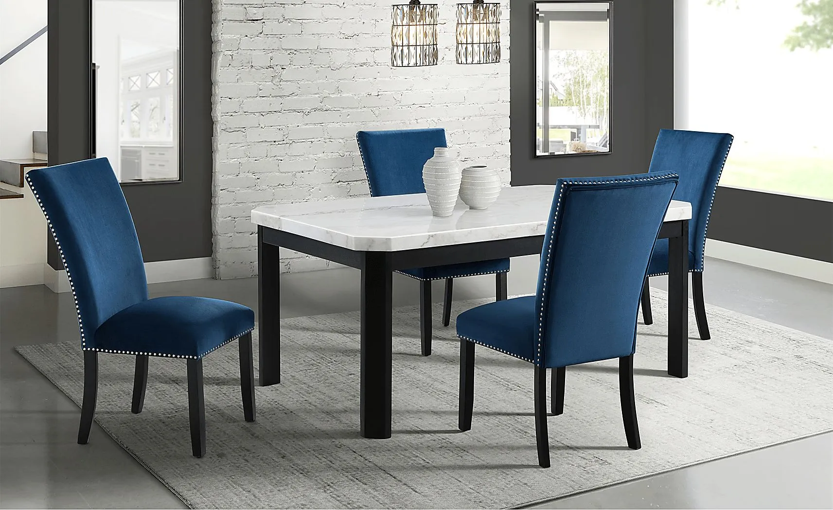 Lafortune Blue Side Chair Set