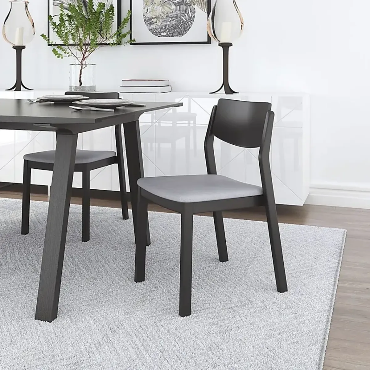 Autrey Black Dining Chair, Set of 2