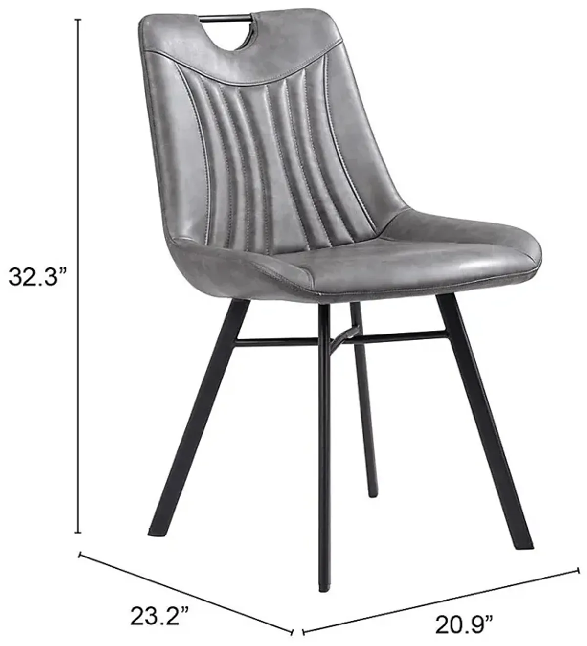 Bidelle Gray Dining Chair, Set of 2