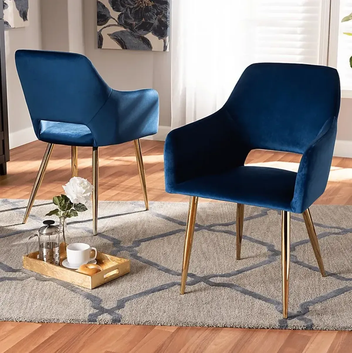 Eden Croft Blue Side Chair, Set of 2