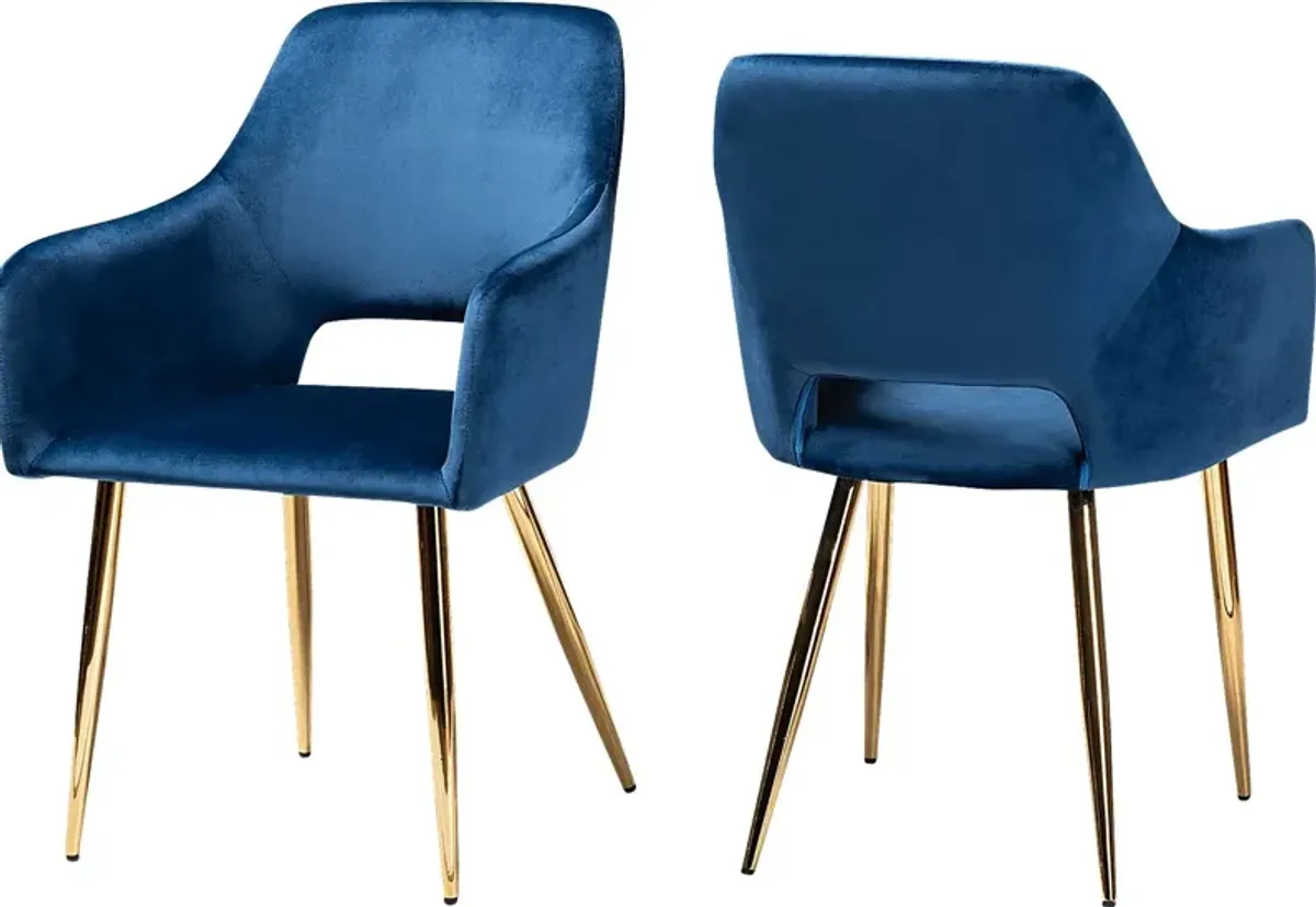 Eden Croft Blue Side Chair, Set of 2