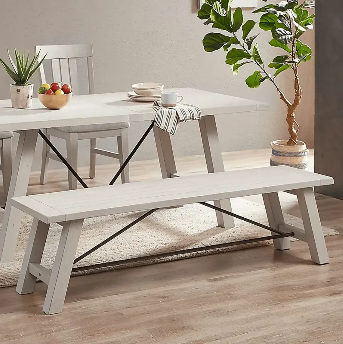 Sangamon White Dining Bench