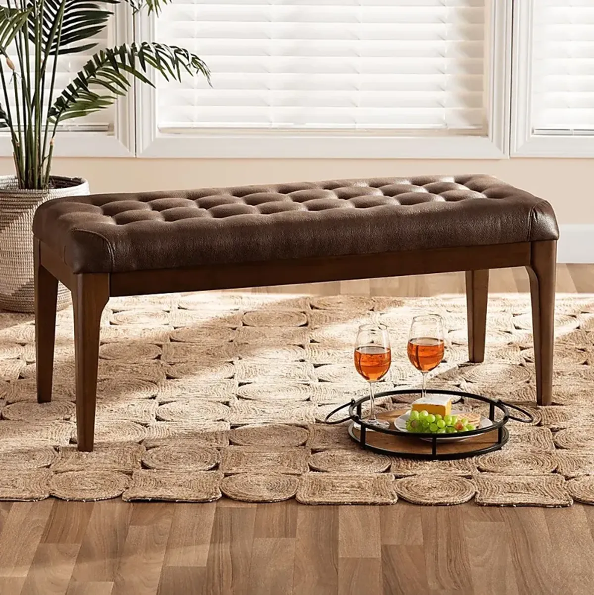 Rofini Brown Dining Bench