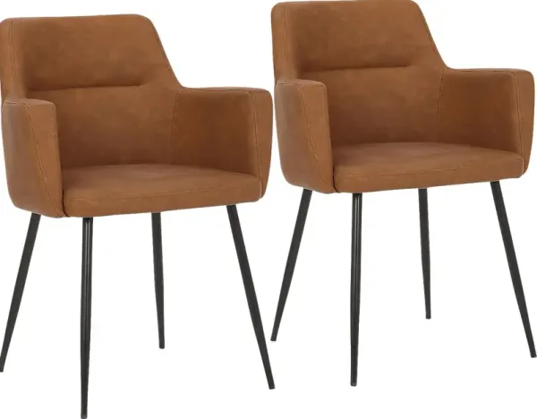 Waldman Camel Arm Chair, Set of 2