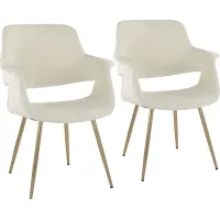 Lafanette I Cream Arm Chair, Set of 2