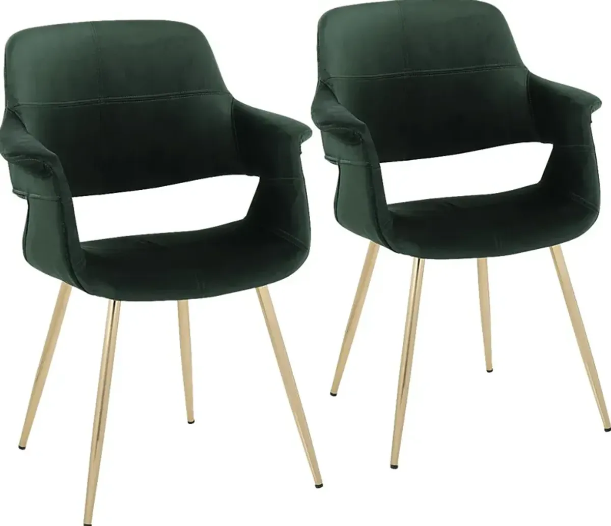 Lafanette I Green Arm Chair, Set of 2