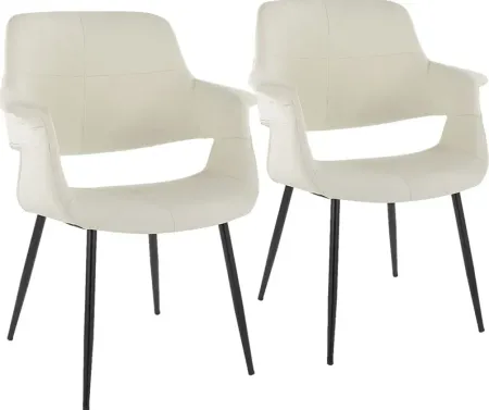 Lafanette II Cream Arm Chair, Set of 2