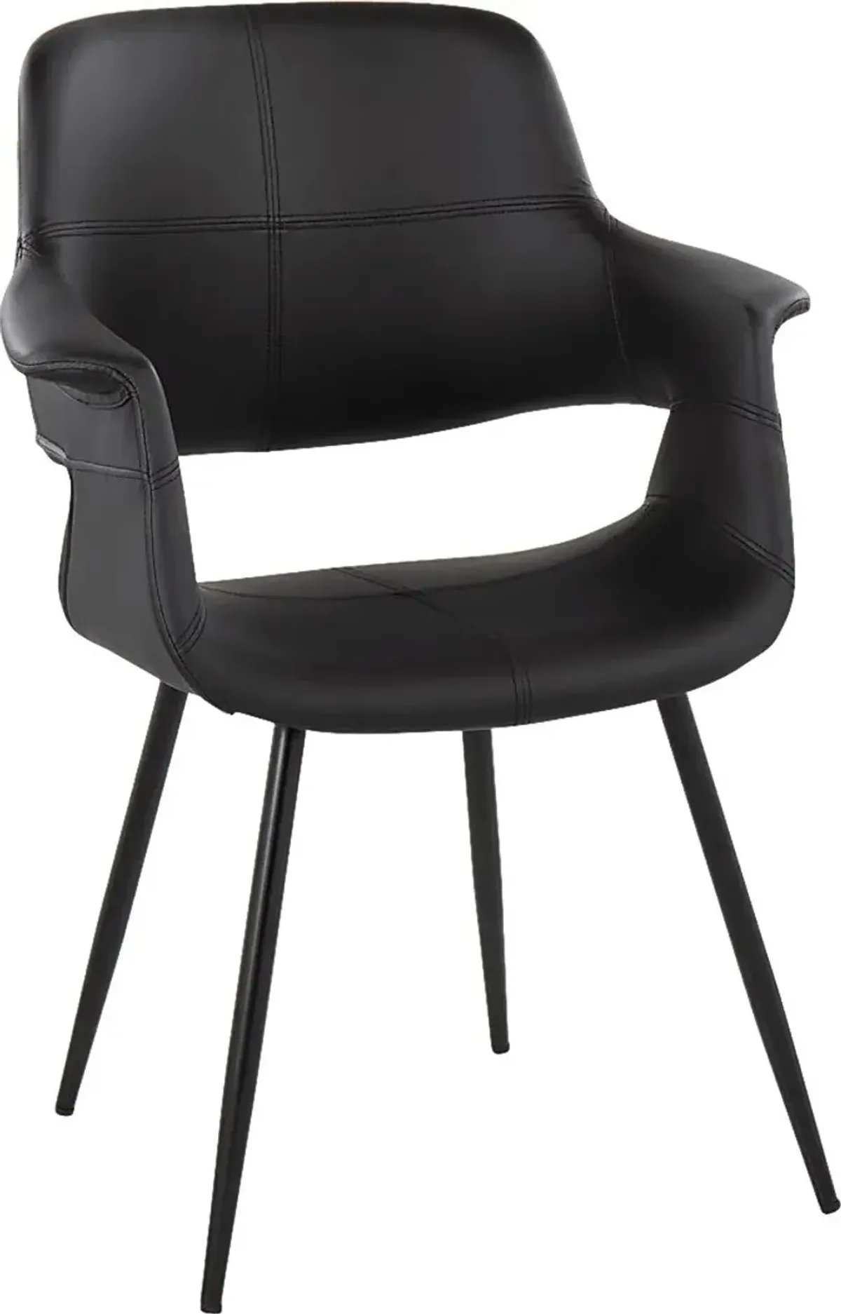 Lafanette II Black Arm Chair, Set of 2