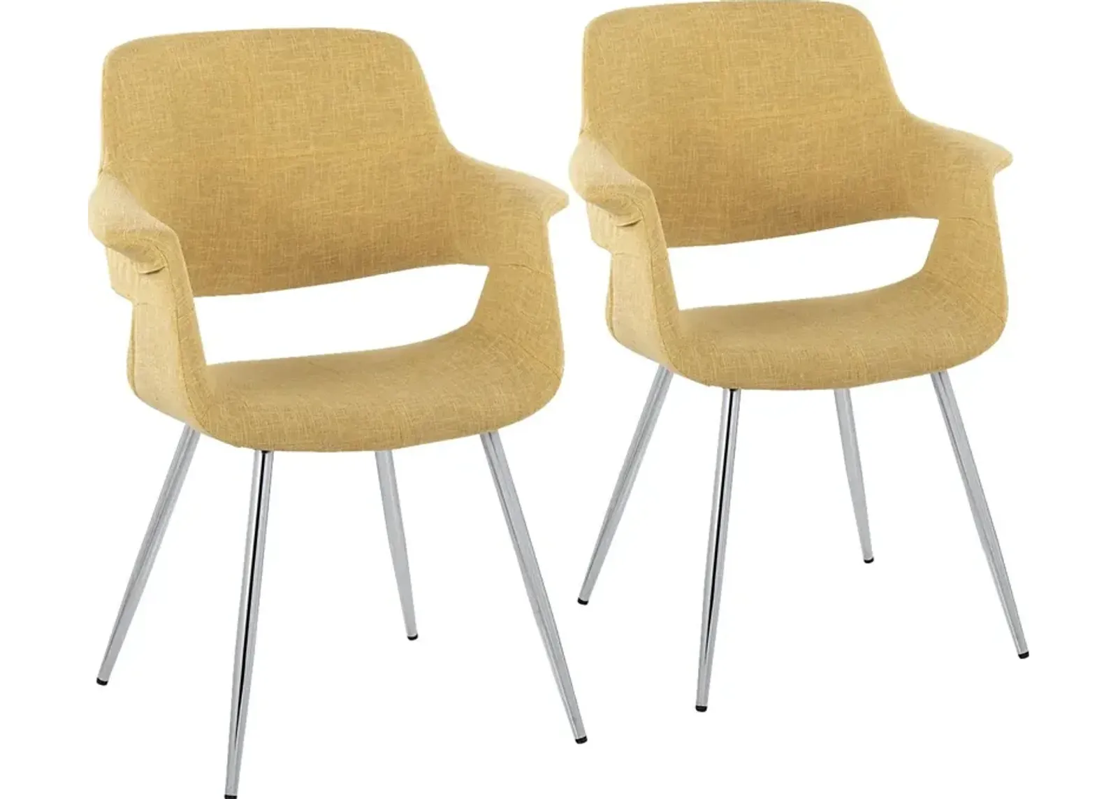 Lafanette III Yellow Arm Chair, Set of 2