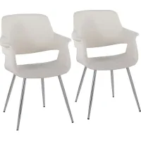Lafanette III Cream Arm Chair, Set of 2