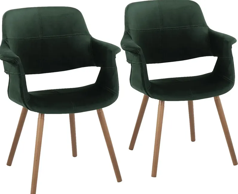 Lafanette IV Green Arm Chair, Set of 2