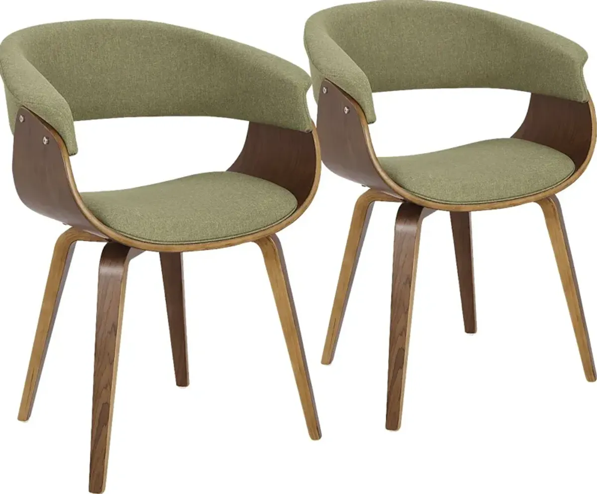 Kahmiel I Green Arm Chair, Set of 2