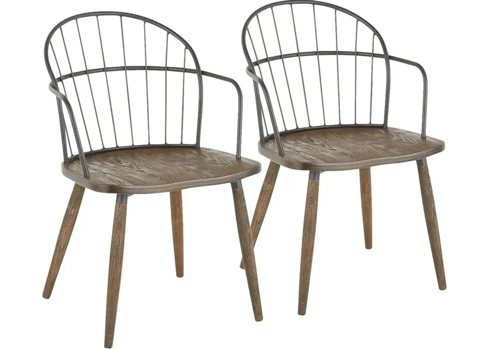 Steffek Brown Arm Chair, Set of 2