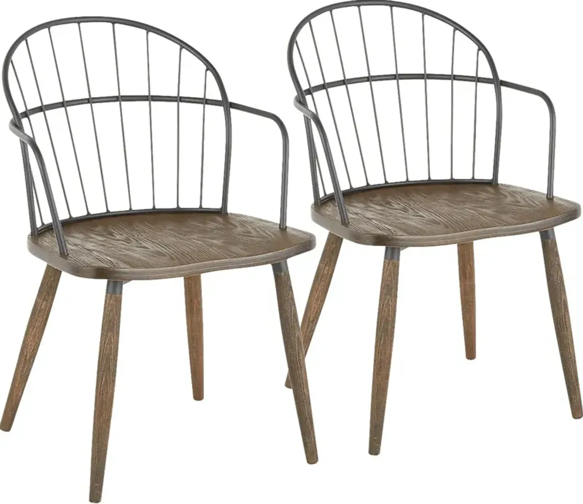 Steffek Brown Arm Chair, Set of 2